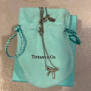 Tiffany and Co sterling silver bow necklace